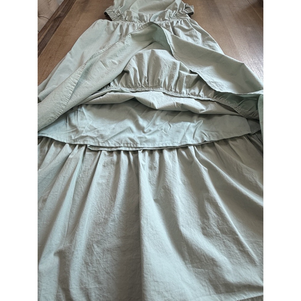 English Factory Backless Cotton Maxi Dress Large Light Sage Green - Picture 8 of 14